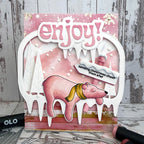 La-La Land Crafts Snowy Days Clear Stamps cl222 sending christmas cheer card