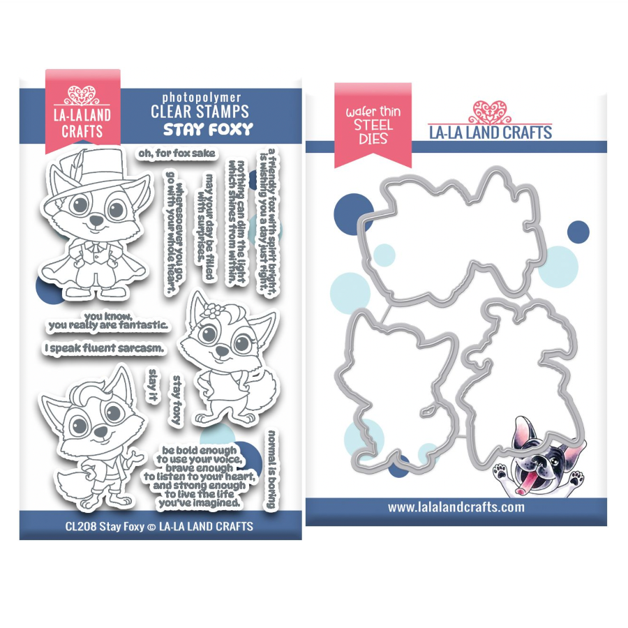 La-La Land Crafts Stay Foxy Clear Stamp and Die Set