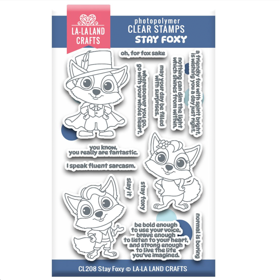 La-La Land Crafts Stay Foxy Clear Stamp and Die Set image 1