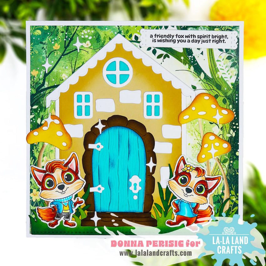 La-La Land Crafts Stay Foxy Clear Stamps cl208 blue door