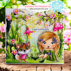 La-La Land Crafts Stay Foxy Clear Stamps cl208 green dress
