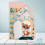 La-La Land Crafts Stay Foxy Outlines Dies 8999 fox in a door