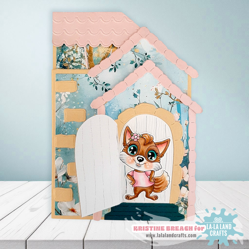La-La Land Crafts Stay Foxy Outlines Dies 8999 fox in a door
