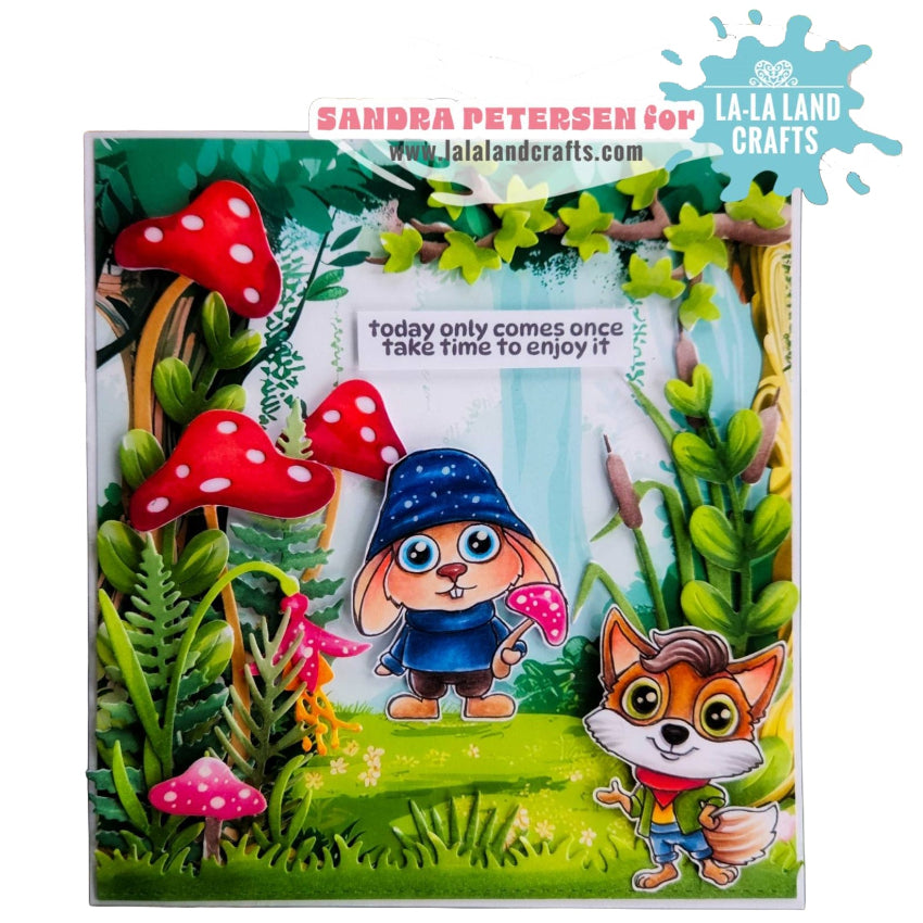 La-La Land Crafts Stay Foxy Outlines Dies 8999 red mushrooms