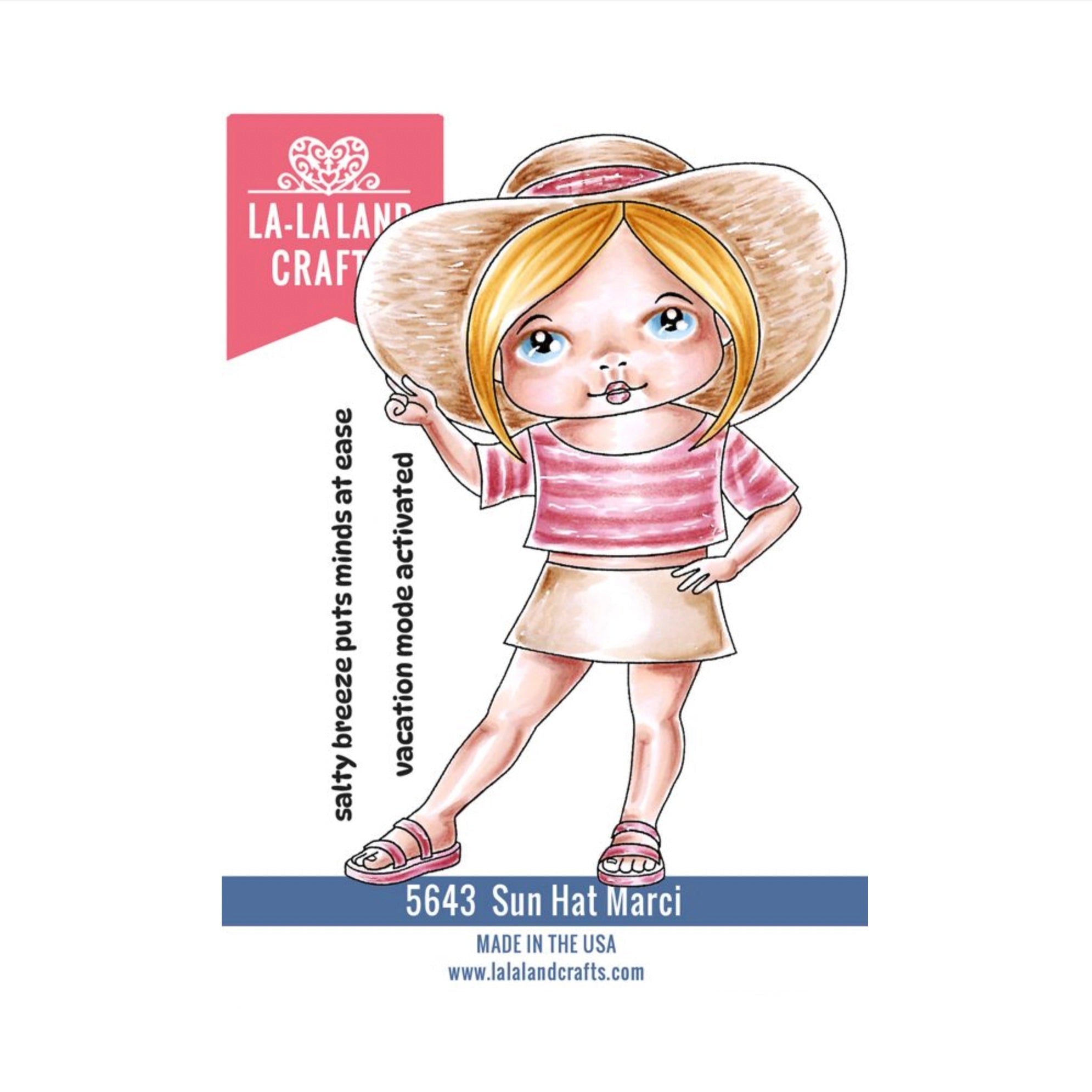 La-La Land Crafts Sun Hat Marci Cling Stamp 5643