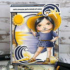 La-La Land Crafts Sun Hat Marci Cling Stamp 5643 ease your mind card