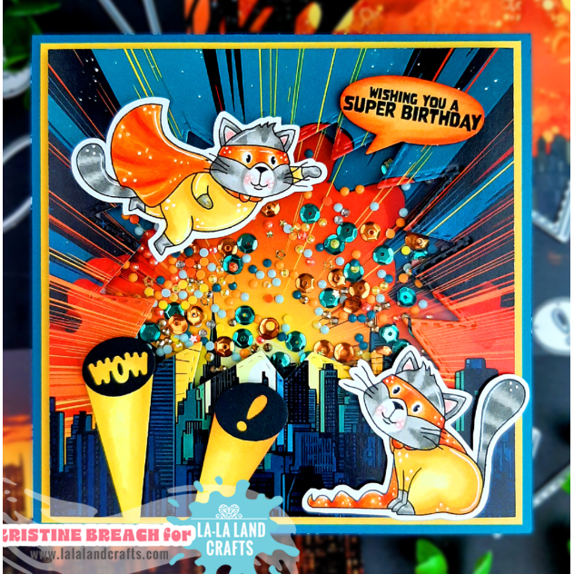 La-La Land Crafts Super Cat Clear Stamps cl153 birthday