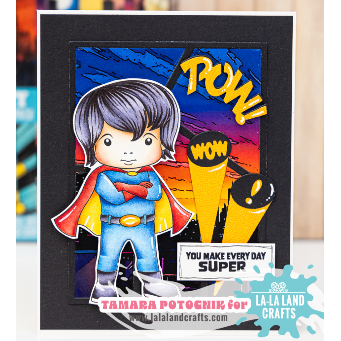 La-La Land Crafts Superhero Luka Cling Stamp 5585 pow