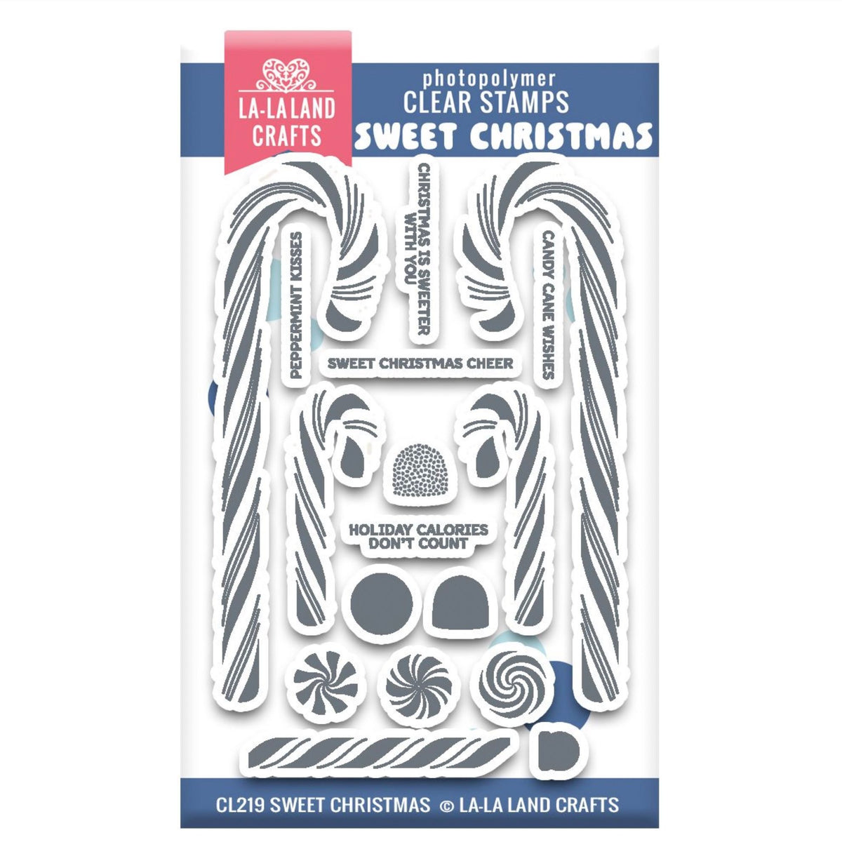 La-La Land Crafts Sweet Christmas Clear Stamp and Candy Cane Die Set product image 1