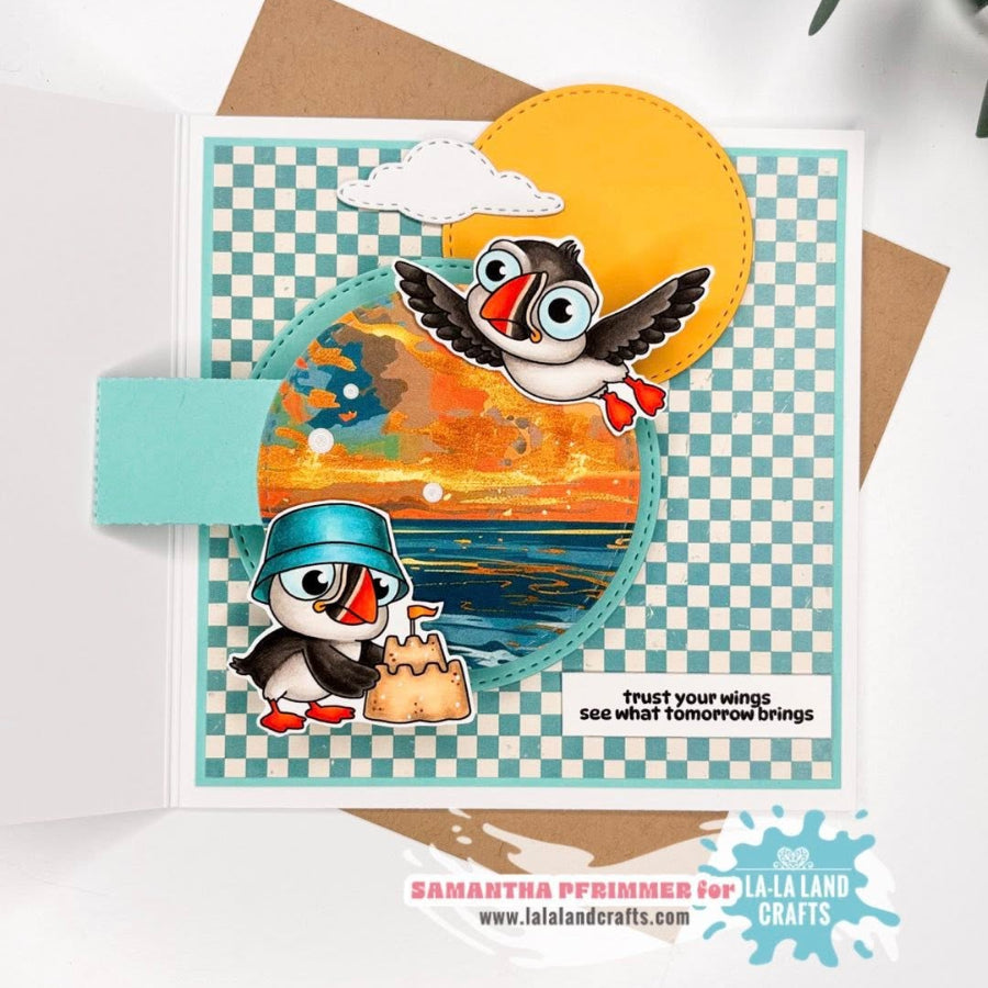 La-La Land Crafts Swivel Hinge Die 9006 puffins trust card