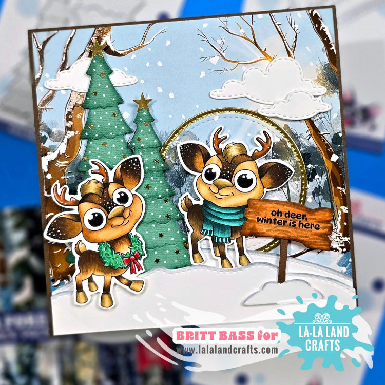 La-La Land Crafts Tall Christmas Trees Dies 8954 deer
