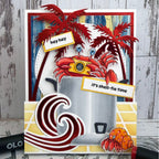 La-La Land Crafts Tall Waves Dies 9008 red palm trees card