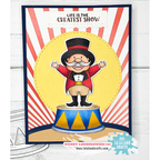 La-La Land Crafts The Greatest Show Cling Tightrope and Podium Dies Set ring master