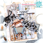 La-La Land Crafts Treble Clef Dies 8850 dancing cow