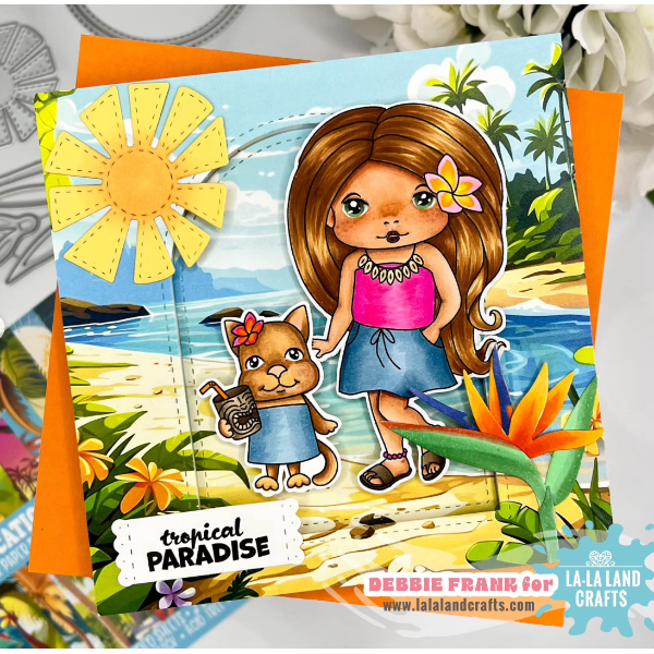 La-La Land Crafts Tropical Paradise Marci Cling Stamp 5603 sunshine