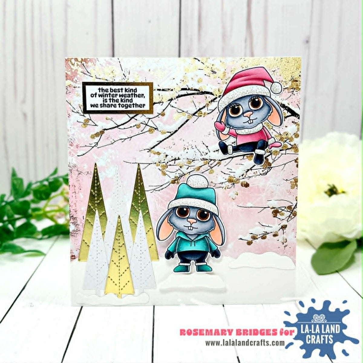 La-La Land Crafts Vintage Christmas Trees Die 9024 snowy scene card