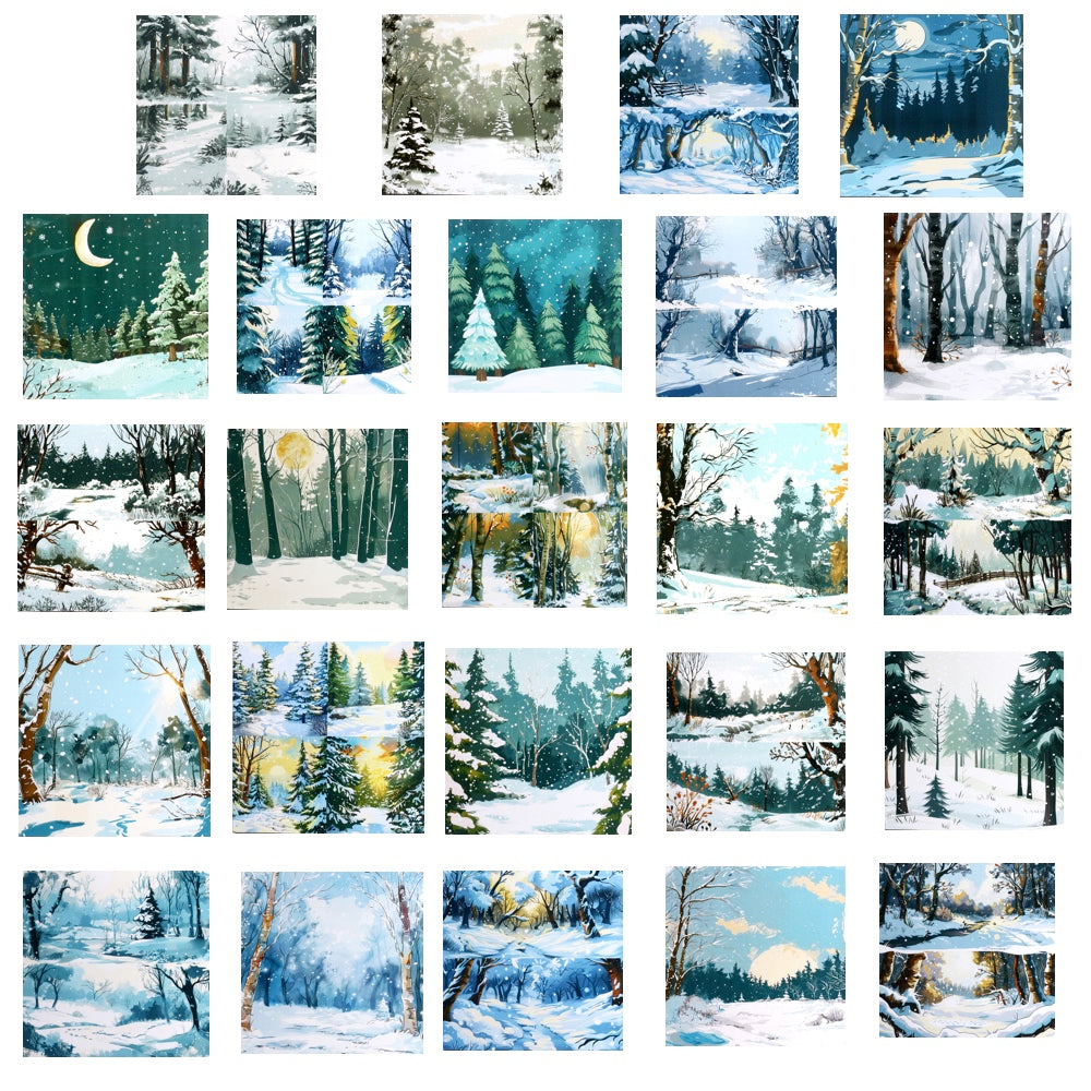 La-La Land Crafts Winter Forest 6x6 inch Paper Pack dp050 grid