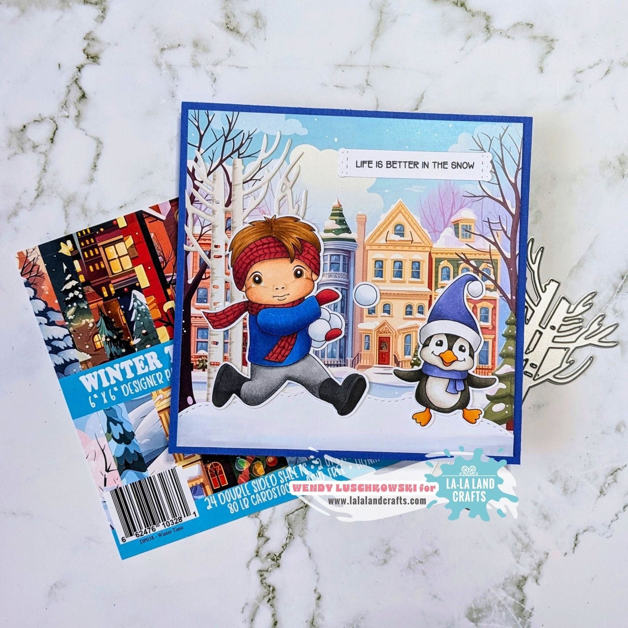 La-La Land Crafts Winter Song 6 x 6 inch Paper Pack dp045 penguin