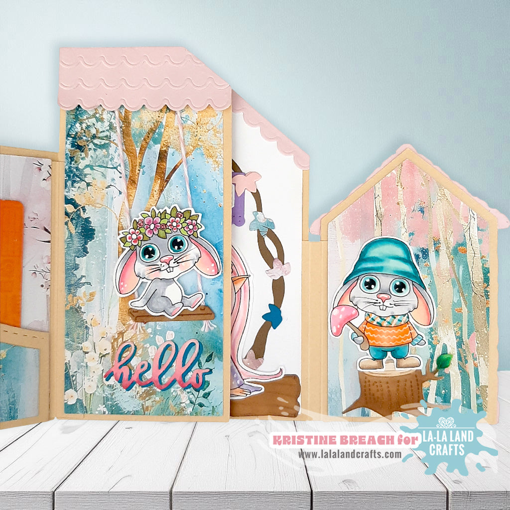 La-La Land Crafts Woodland Bunnies Clear Stamps cl207 bunny in a hat