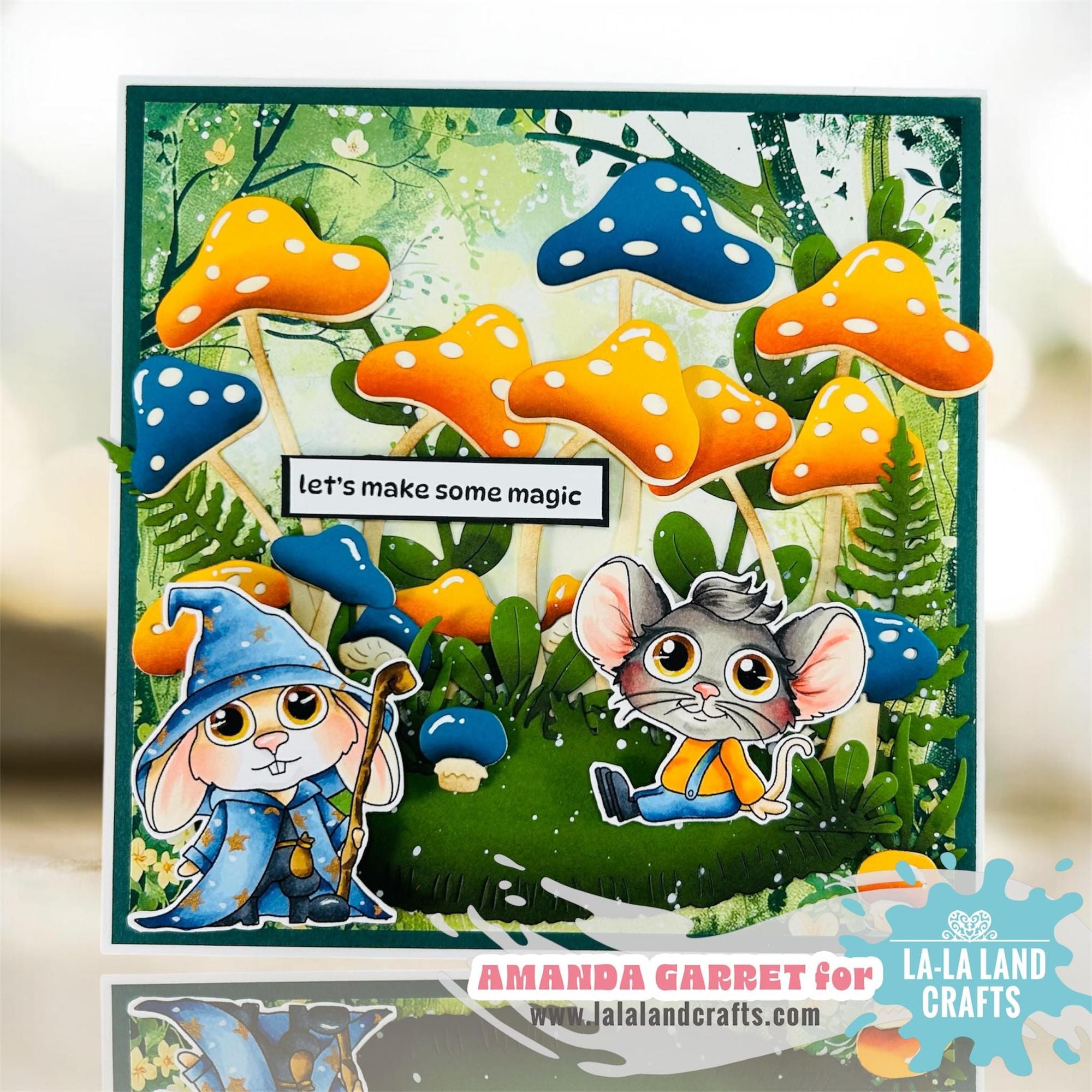 La-La Land Crafts Woodlands 6x6 inch Paper Pack dp053 orange mushrooms