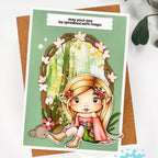 La-La Land Crafts Woodlands 6x6 inch Paper Pack dp053 pink leaves