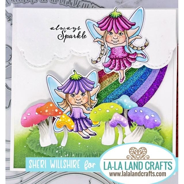La-la Land Crafts Cling Stamps Pixie Wishes 5520 rainbow