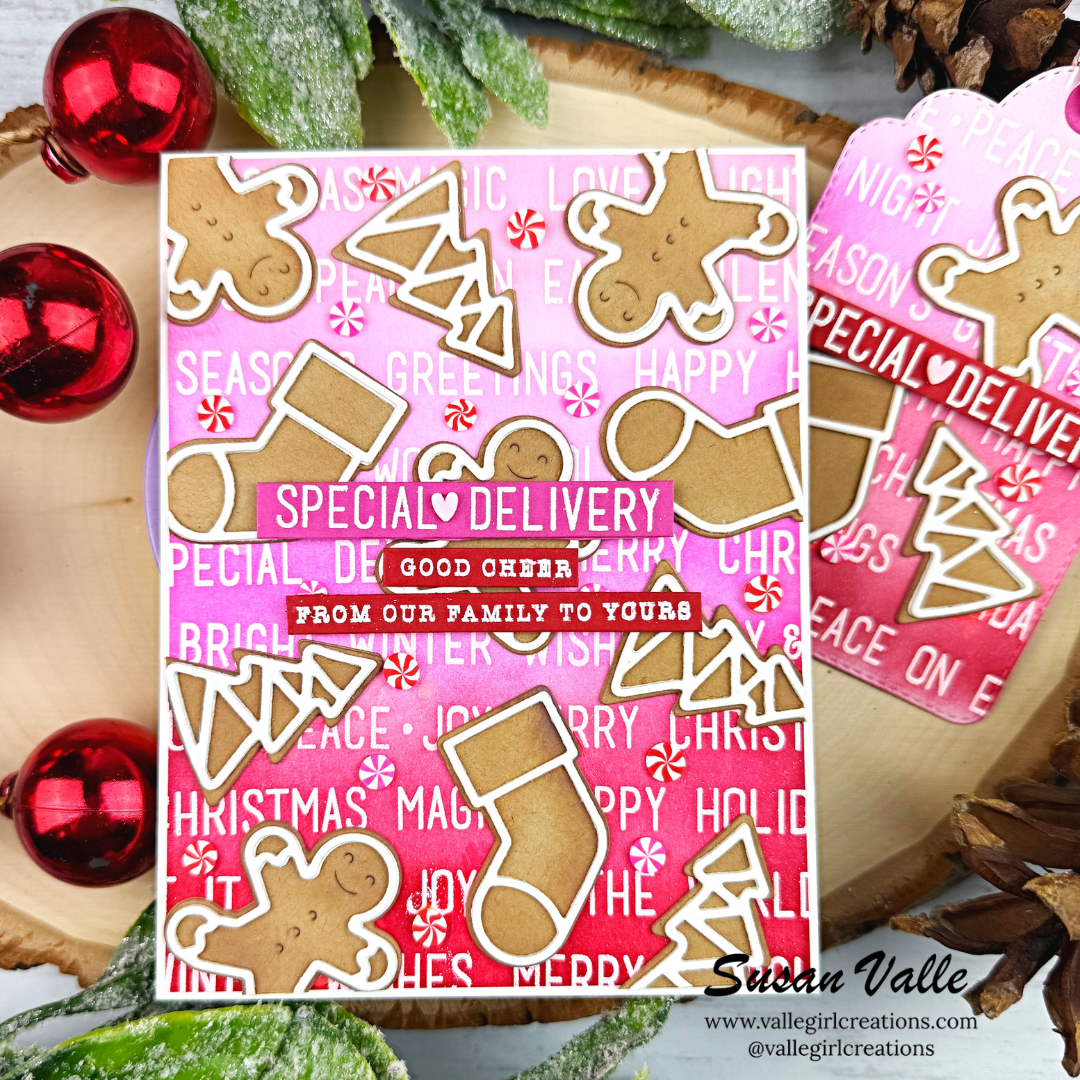 Simon Says Stamps and Dies Label Slides Christmas set1078ps Sugar and Spice Christmas Card