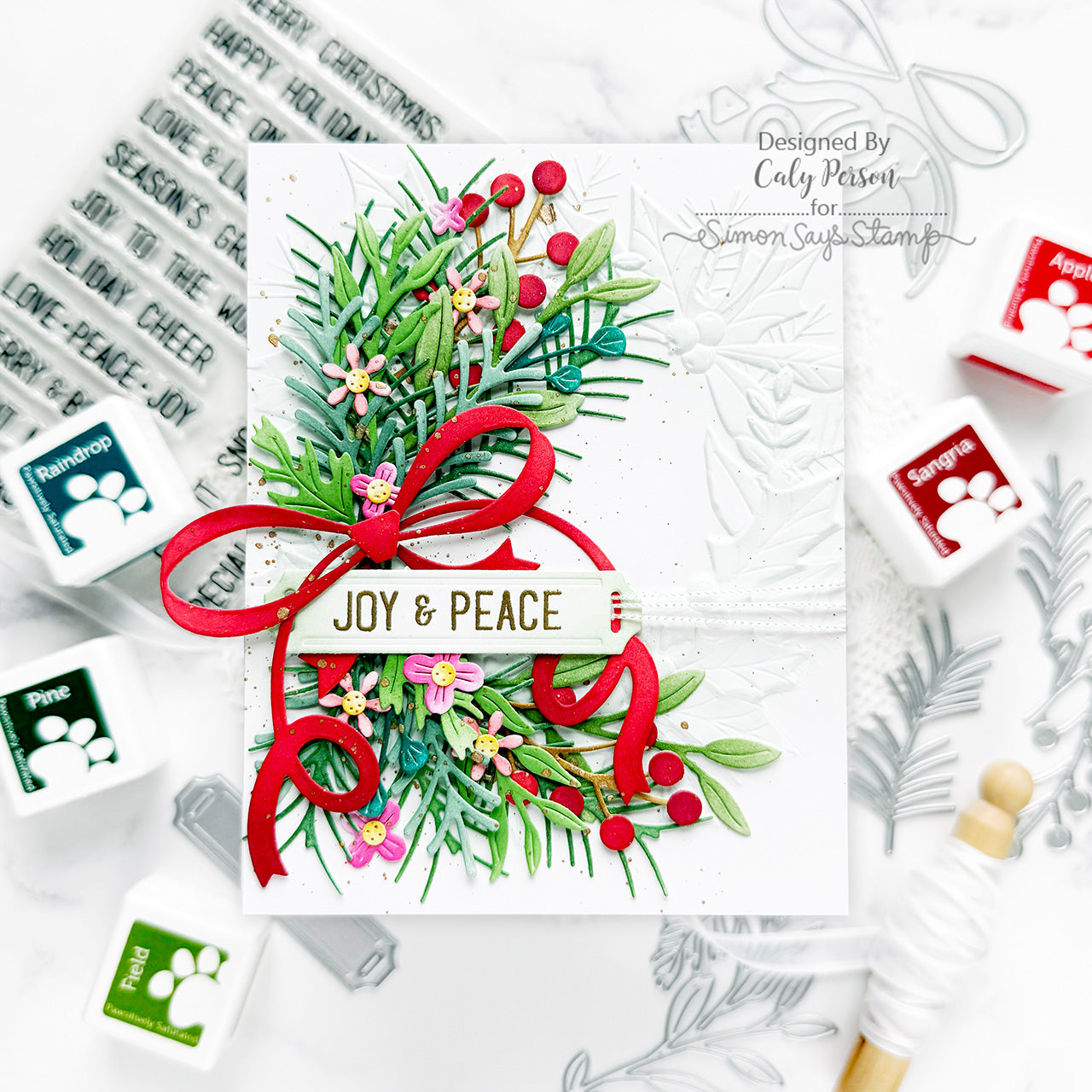 Simon Says Stamp Label Slides Wafer Dies 1353sdc Sugar and Spice Christmas Card | color-code:ALT02