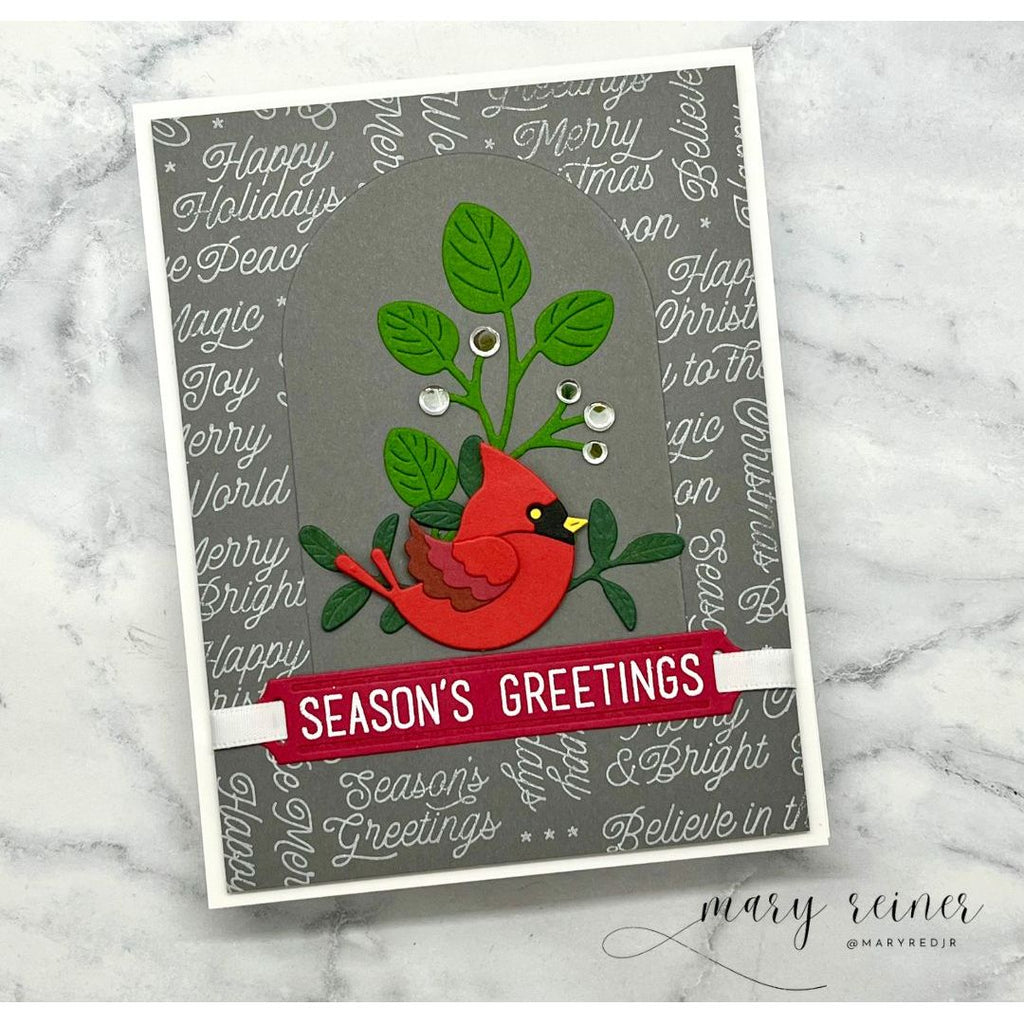 Simon Says Stamp Label Slides Wafer Dies 1353sdc Sugar and Spice Christmas Card