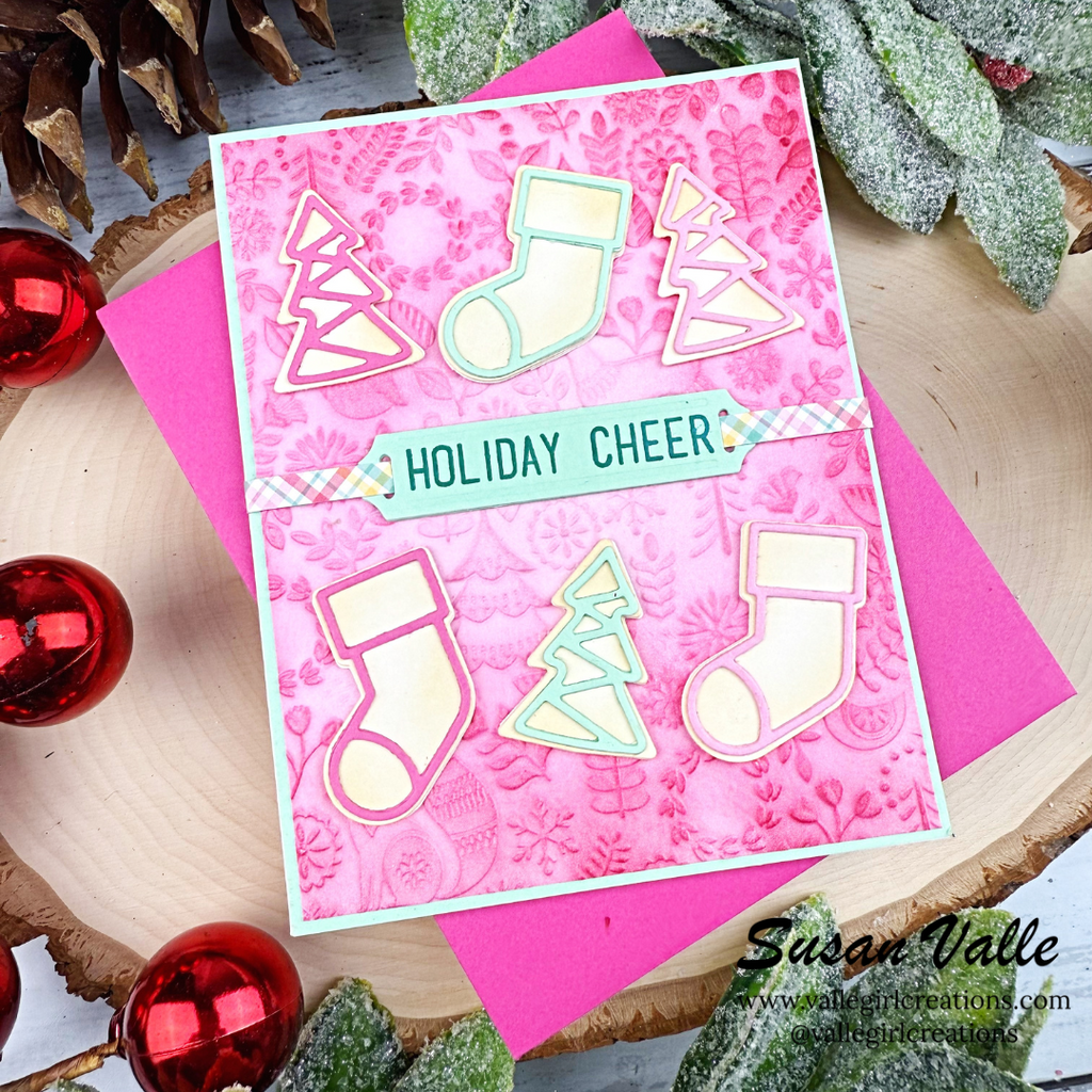 Simon Says Stamps and Dies Label Slides Christmas set1078ps Sugar and Spice Christmas Card