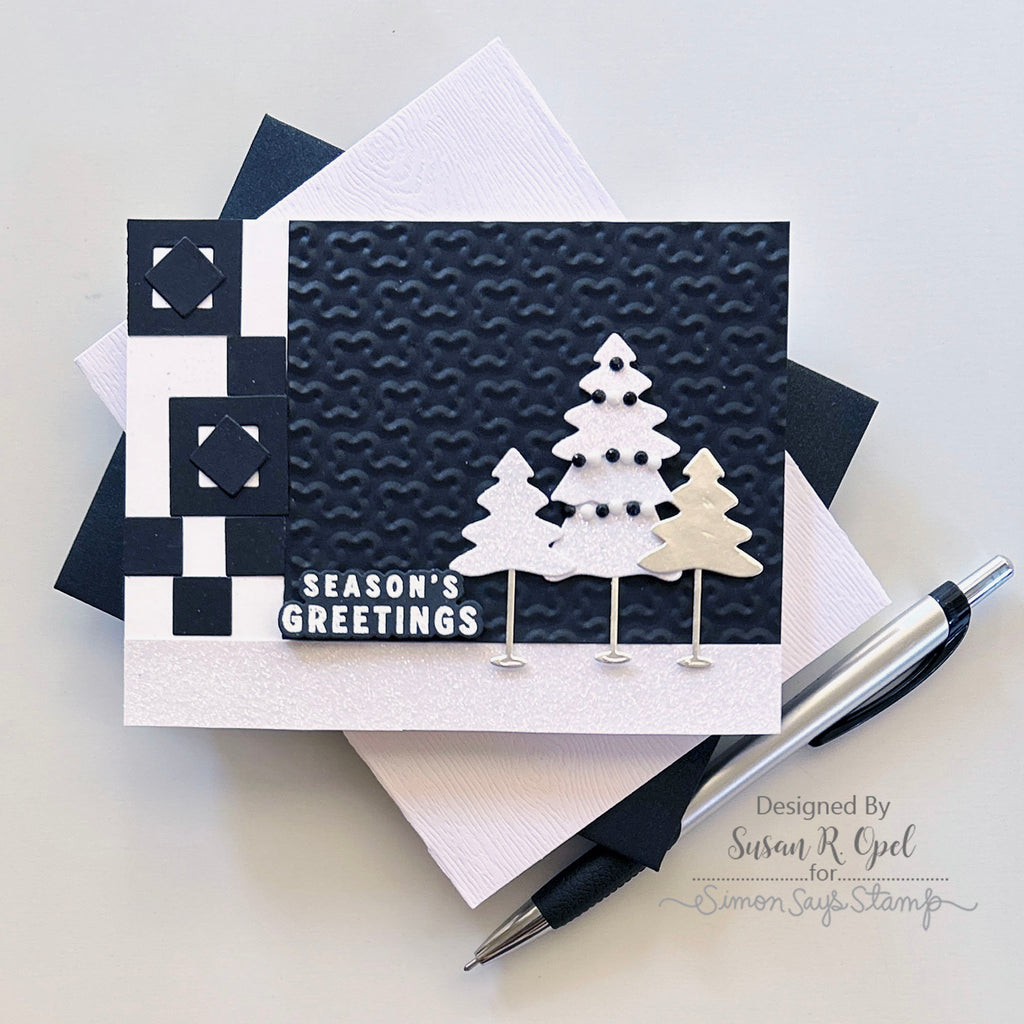 Simon Says Stamp Embossing Folder Labyrinth sf361 Season Of Wonder Christmas Card