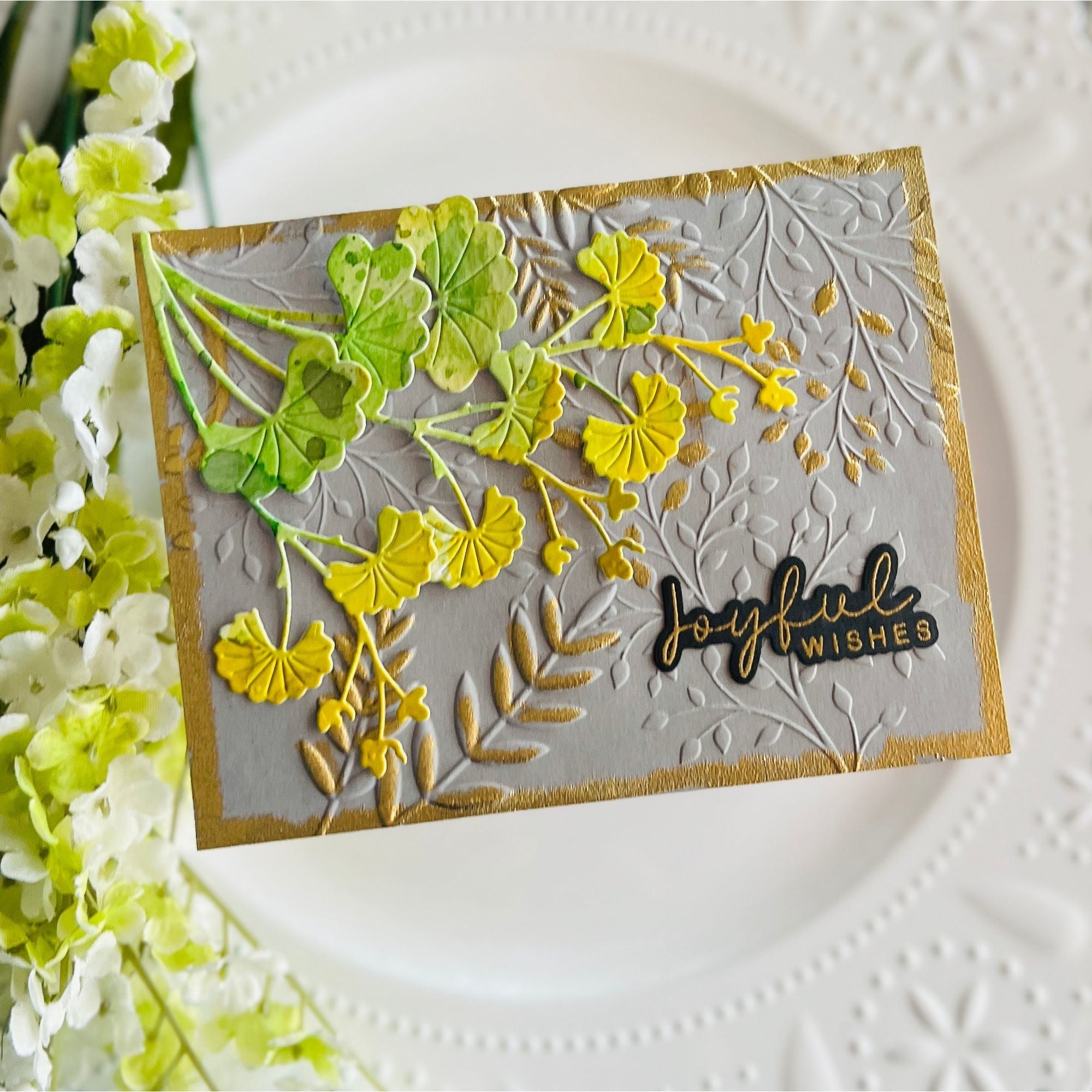 Simon Says Stamp Lady's Mantle Wafer Dies s887 Smitten Christmas Card