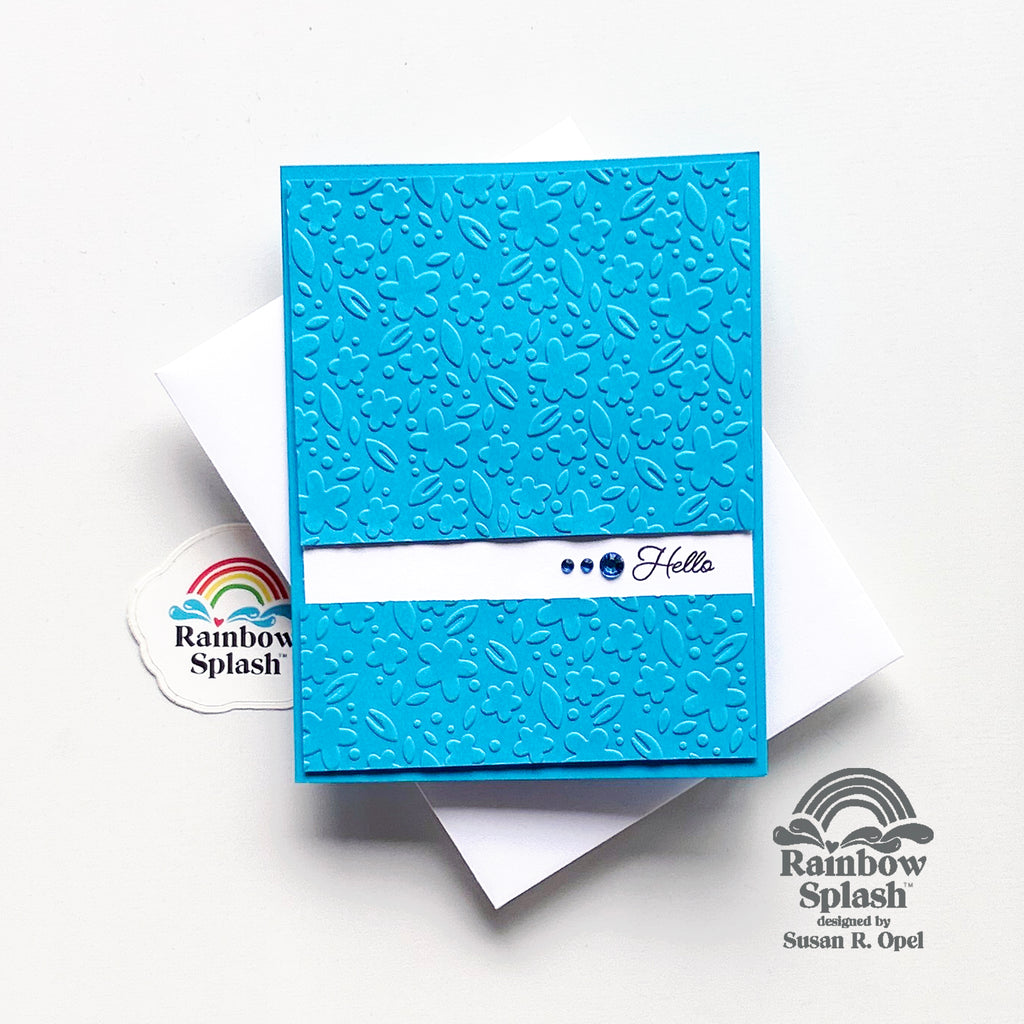 Rainbow Splash Cardstock Sea rsc12 Hello Card | color-code:ALT01