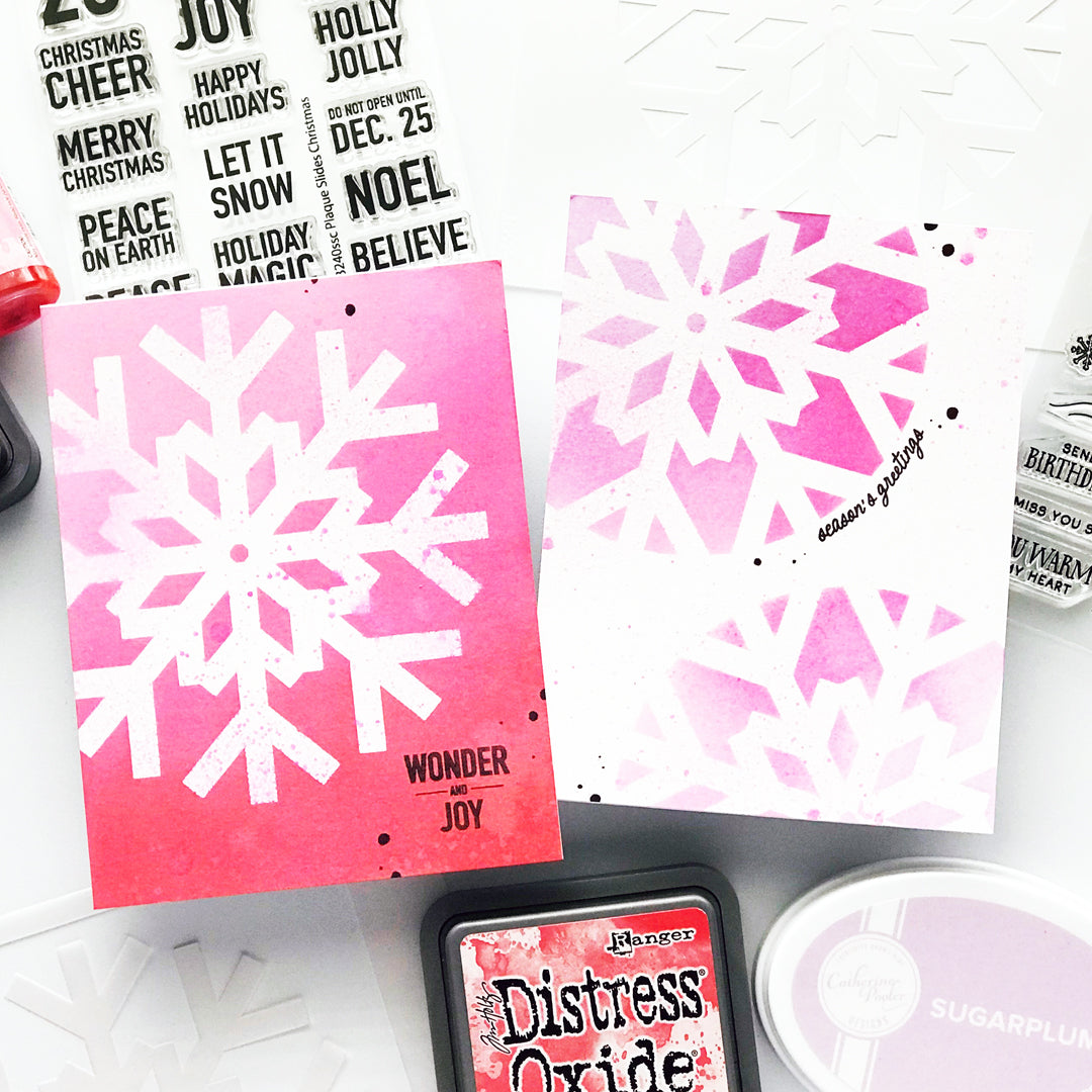 Simon Says Stamp Set of 2 Stencils Large Snowflake Cutouts 1098stc Sugar and Spice Holiday Cards