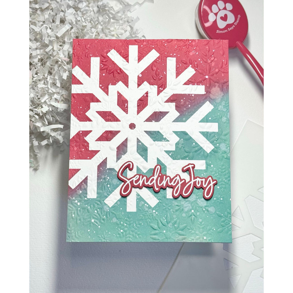 Simon Says Stamp Set of 2 Stencils Large Snowflake Cutouts 1098stc Sugar and Spice Holiday Card