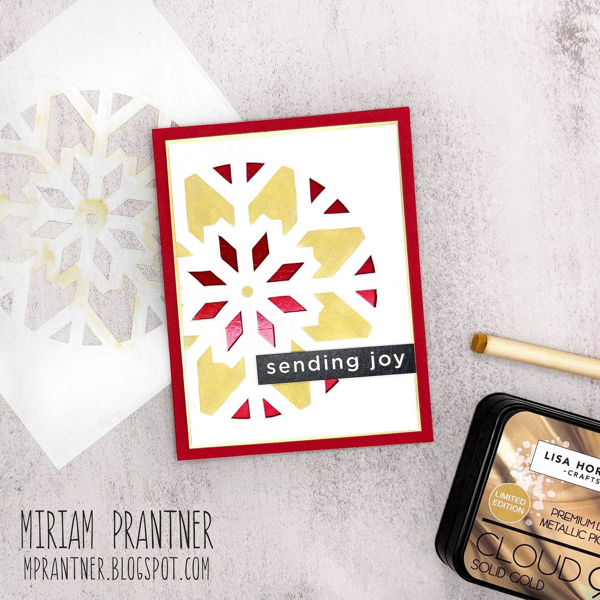 Simon Says Stamp Set of 2 Stencils Large Snowflake Cutouts 1098stc Sugar and Spice Holiday Card | color-code:ALT08