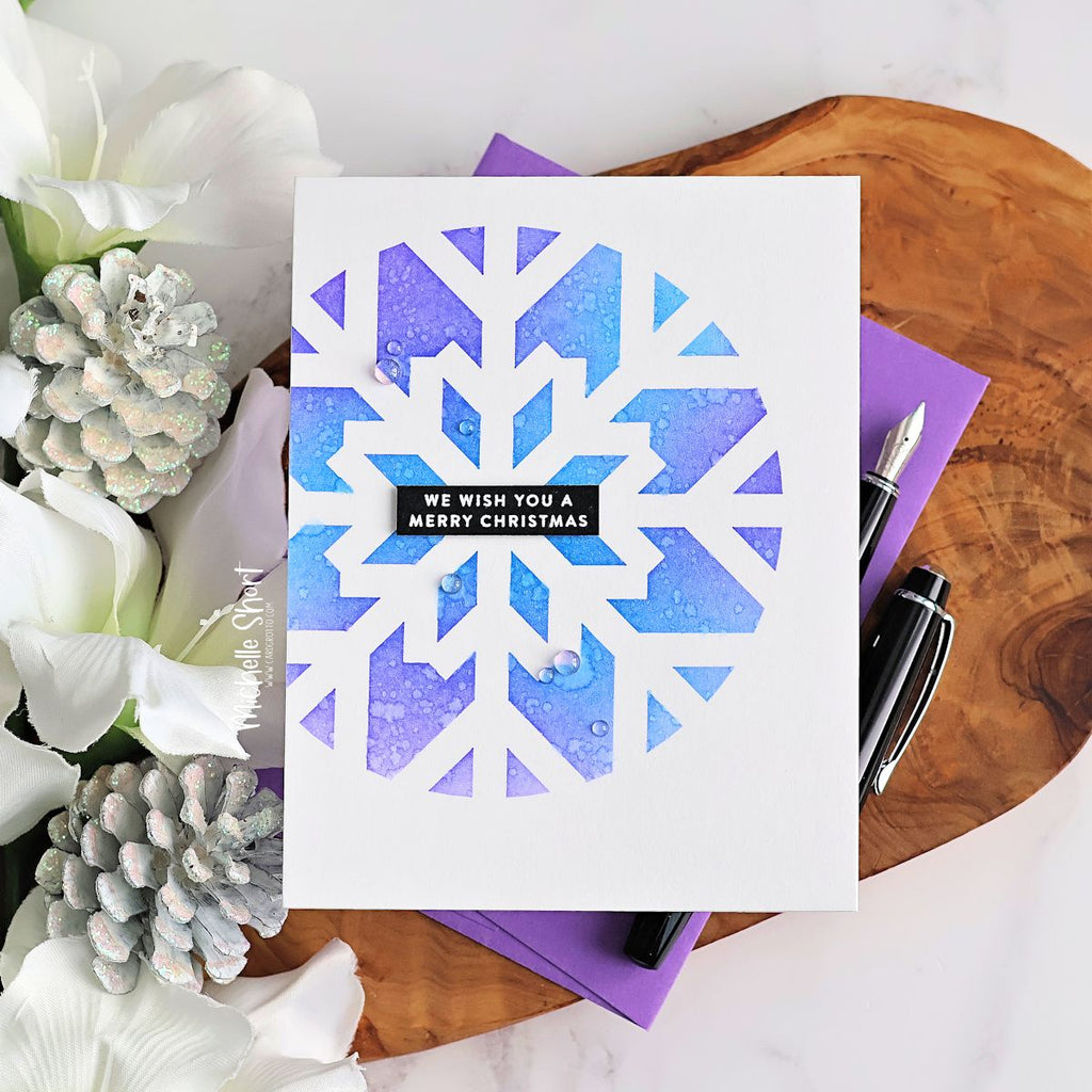 Simon Says Stamp Set of 2 Stencils Large Snowflake Cutouts 1098stc Sugar and Spice Holiday Card | color-code:ALT03