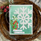 Simon Says Stamp Set of 2 Stencils Large Snowflake Cutouts 1098stc Sugar and Spice Holiday Card