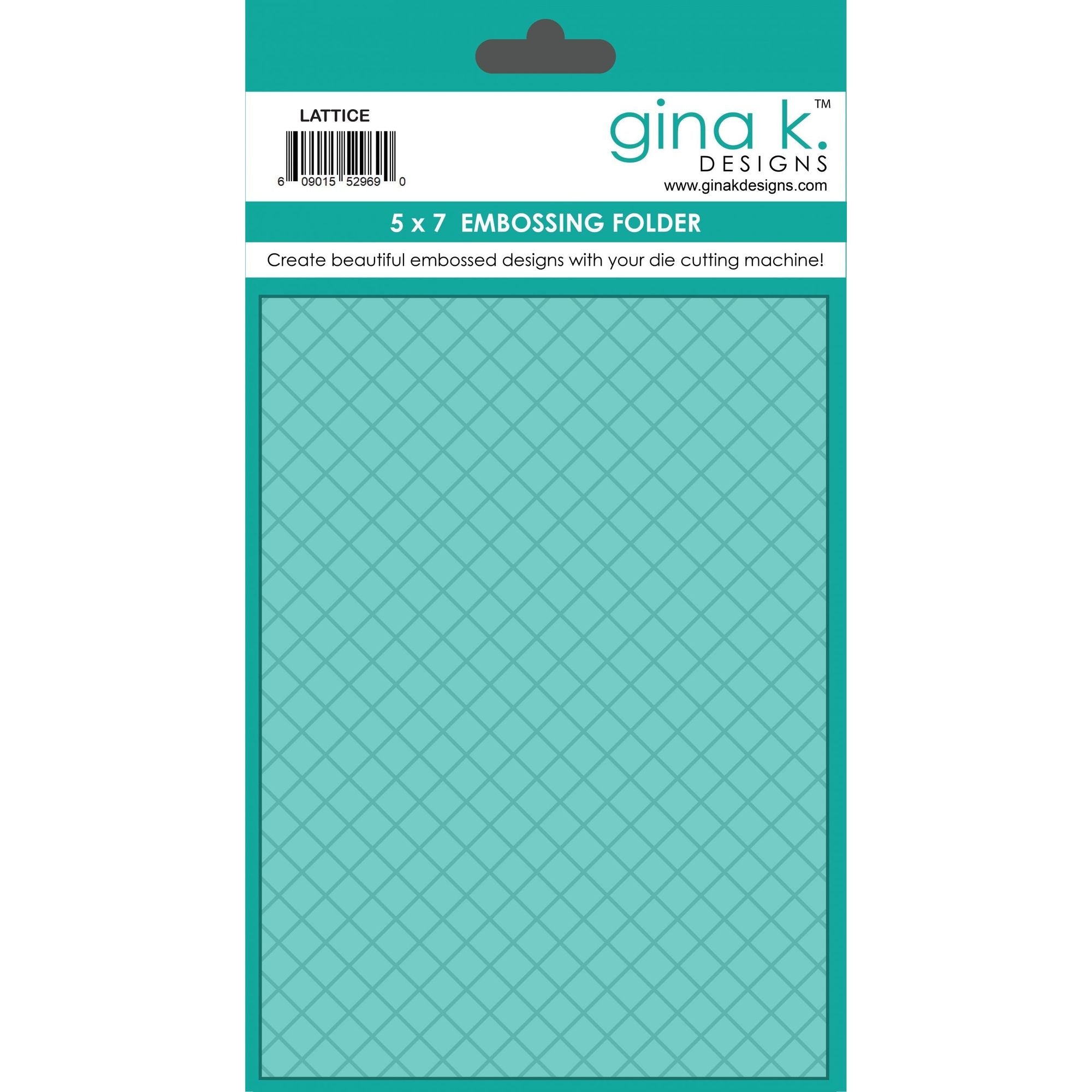 Gina K Designs LATTICE 5x7 Inch Embossing Folder efd