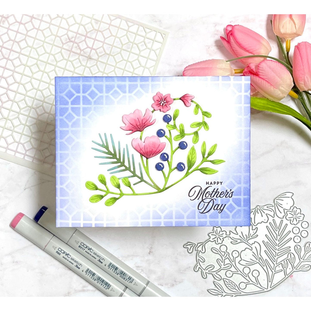 Simon Says Stamp Stencils Lattice Tile 1022st Be Bold Mother's Day Card | color-code:ALT04