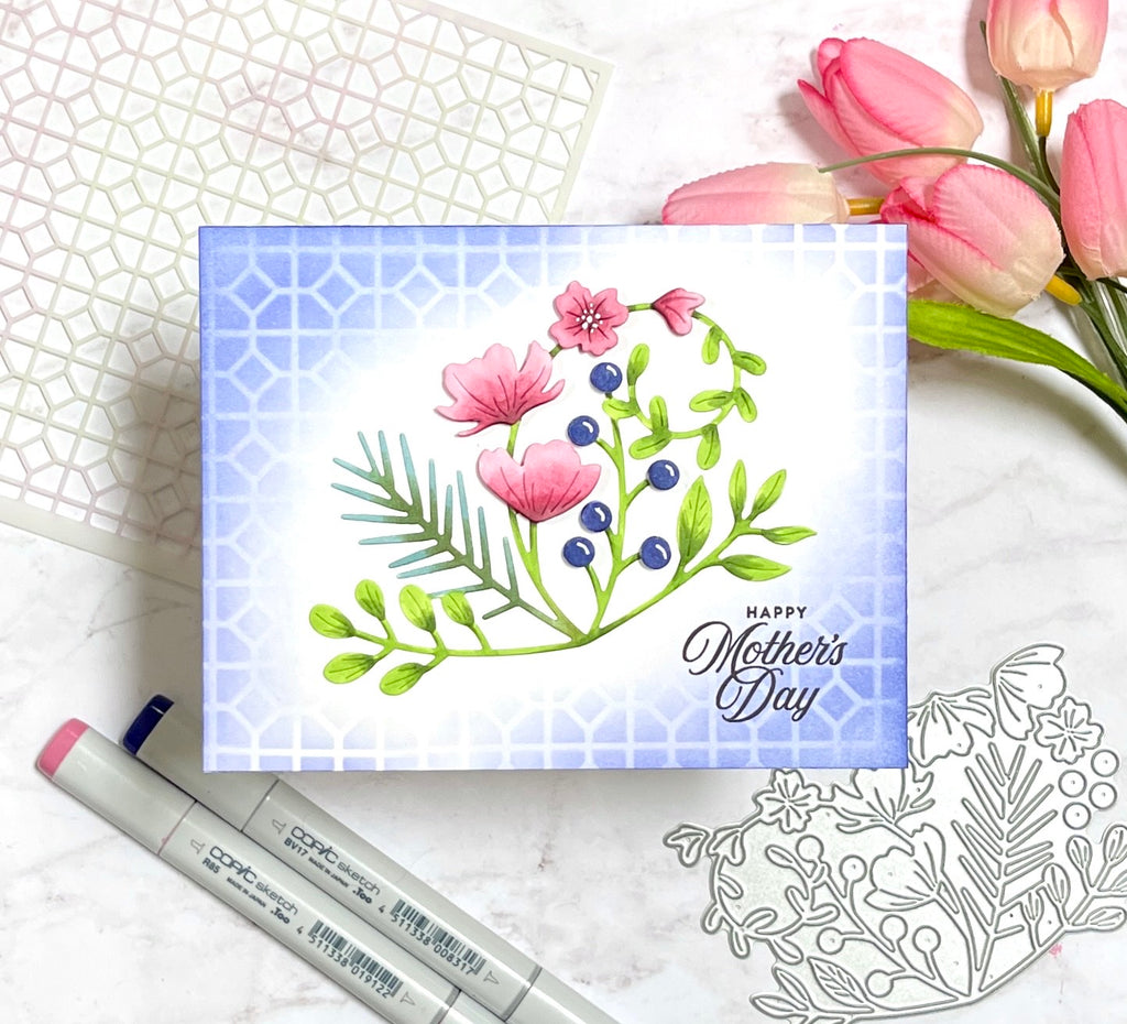 Simon Says Stamp Stencils Lattice Tile 1022st Be Bold Mother's Day Card | color-code:ALT04