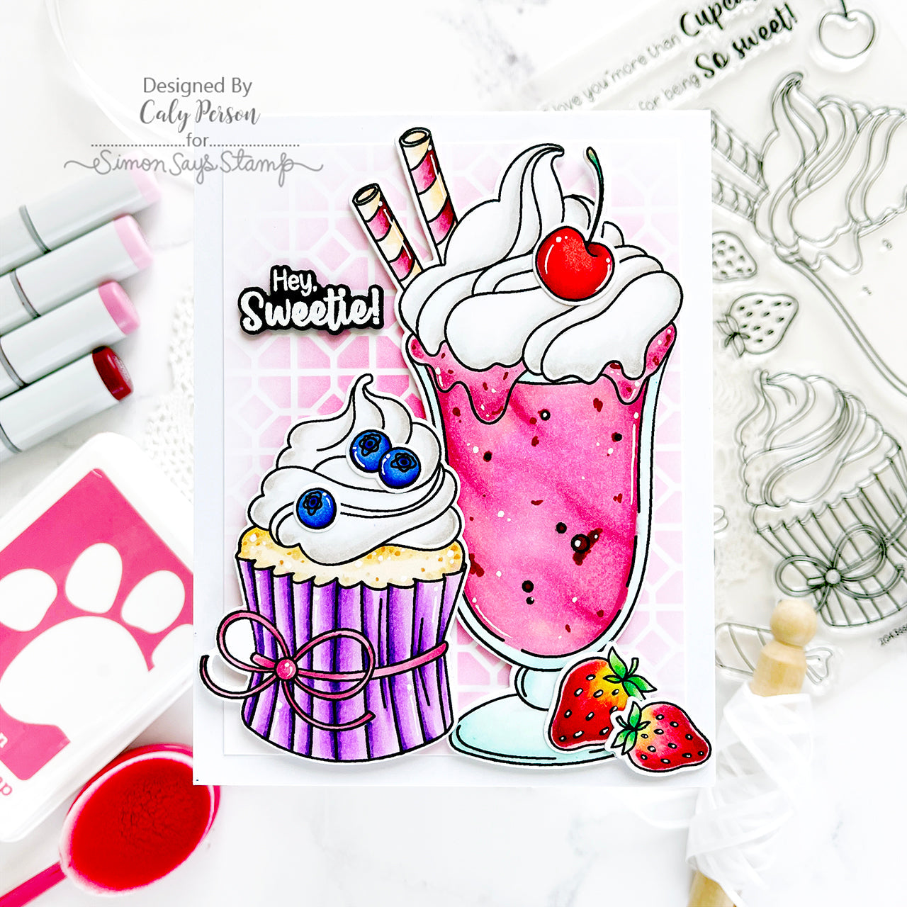 Simon Says Stamp Stencils Lattice Tile 1022st Be Bold Sweetie Card | color-code:ALT08
