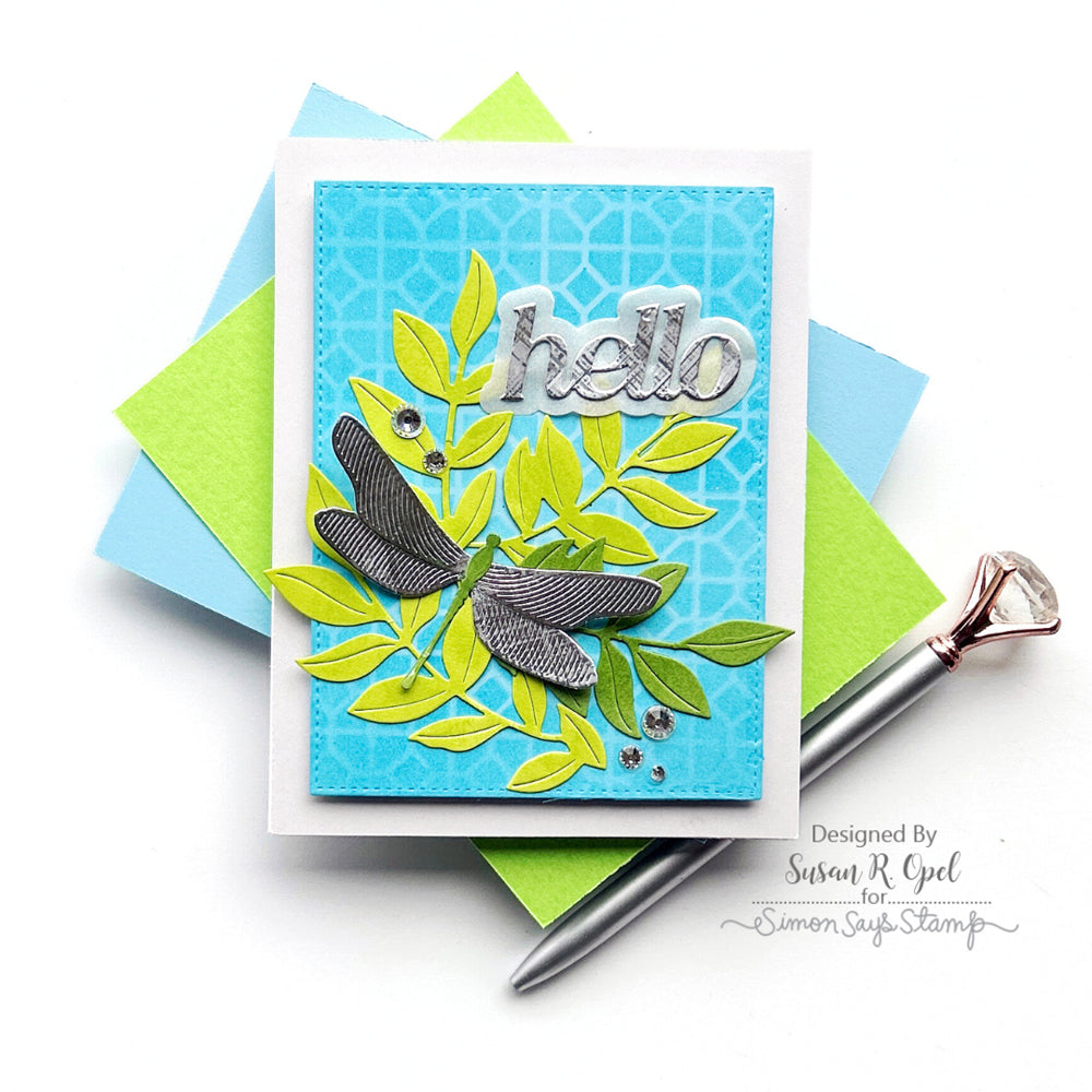 Simon Says Stamp Stencils Lattice Tile 1022st Be Bold Hello Card