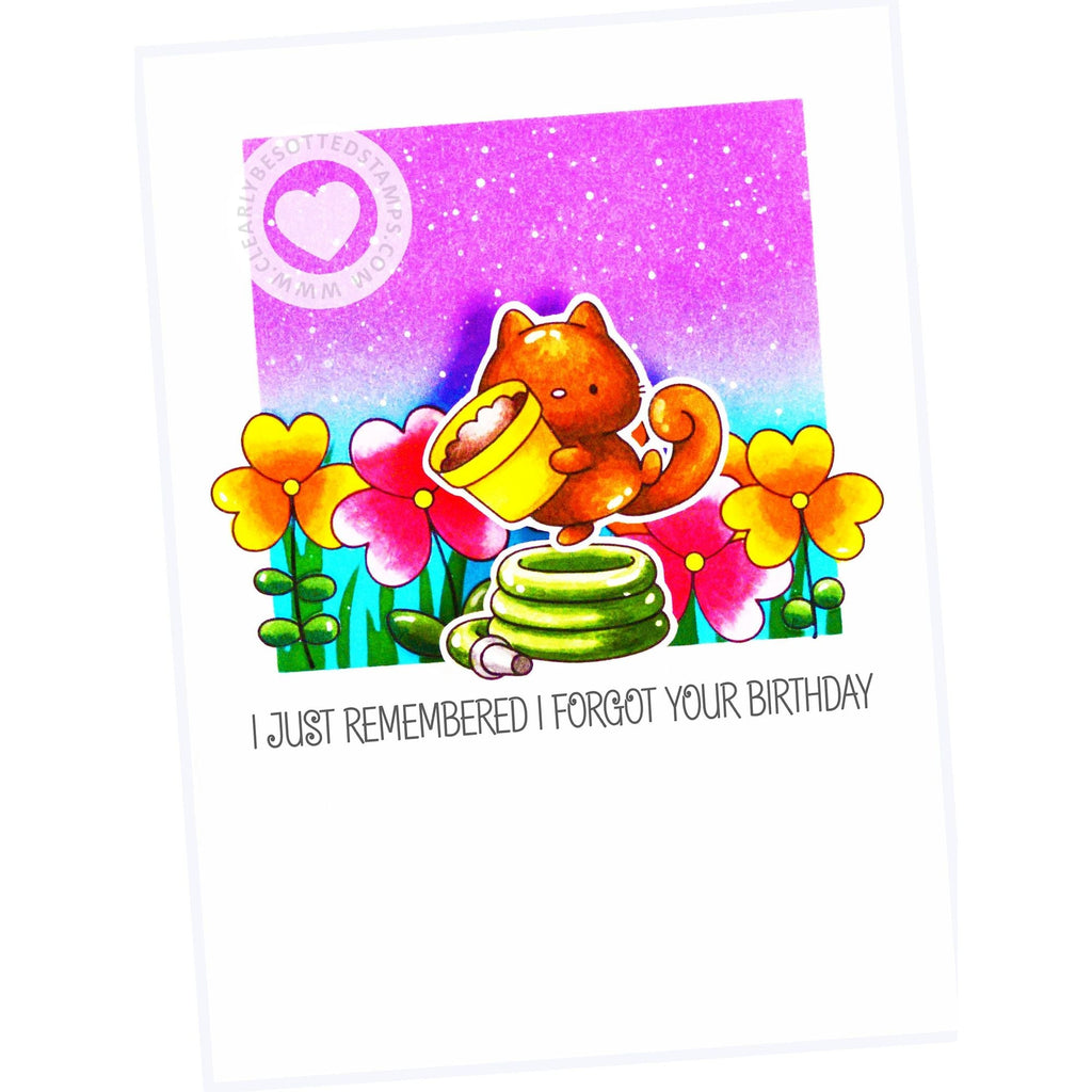 Clearly Besotted LAUGH OUT LOUD BELATED Clear Stamps birthday