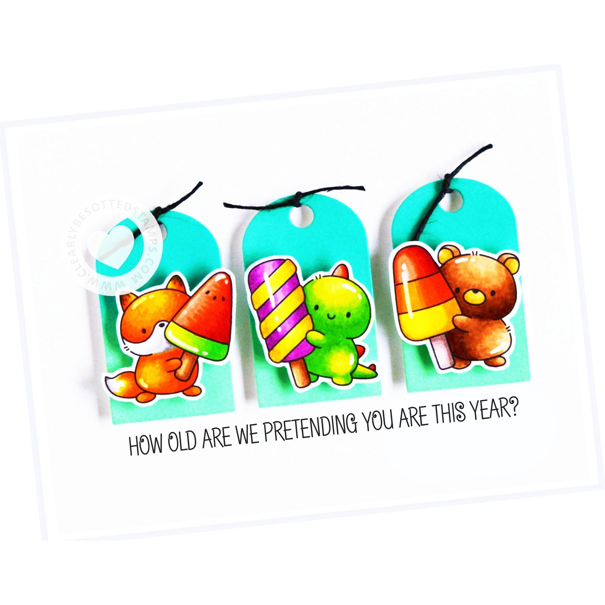 Clearly Besotted Laugh Out Loud Randomly Clear Stamps cute tags