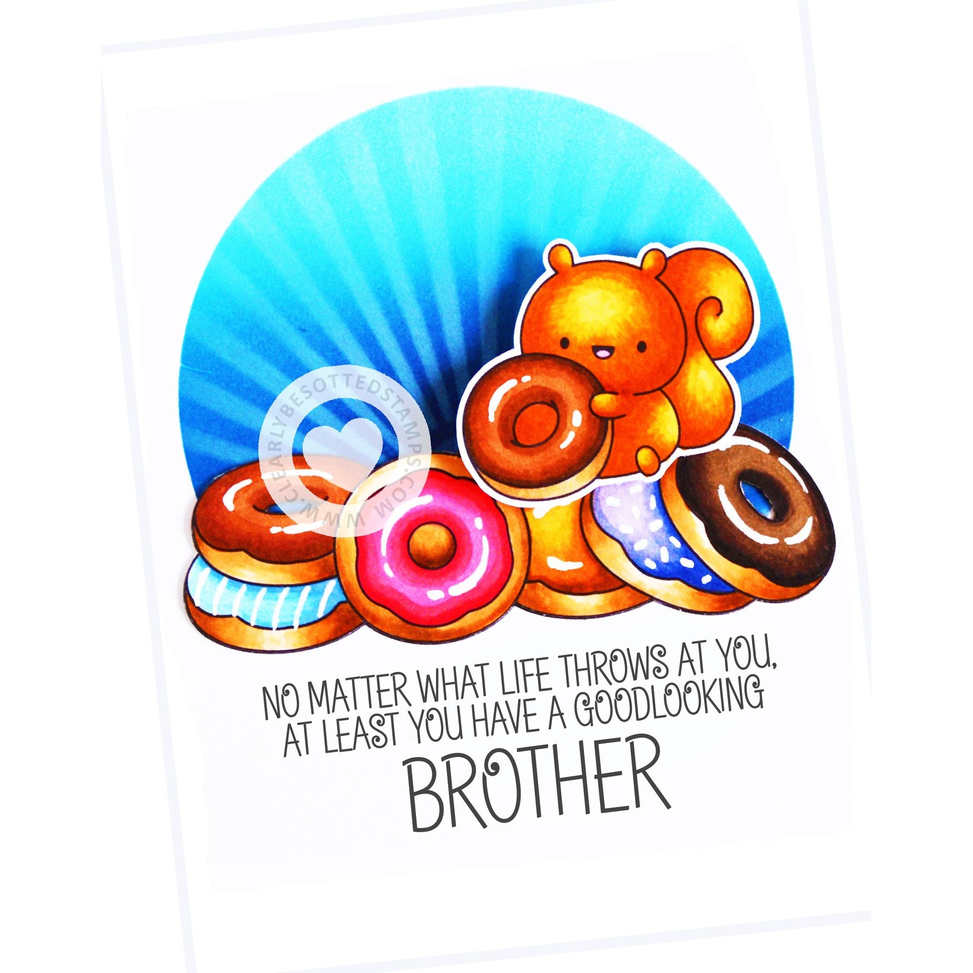 Clearly Besotted Laugh Out Loud Sibling Clear Stamps donut