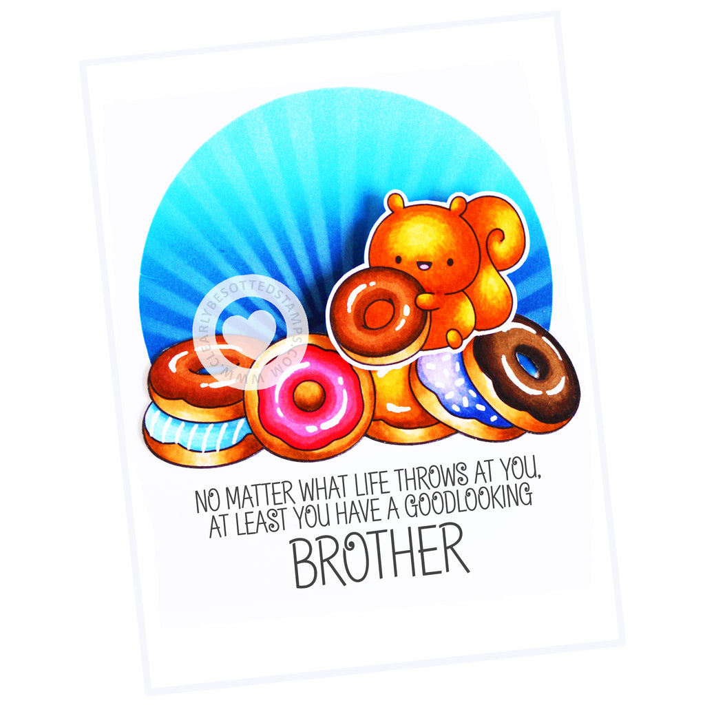 Clearly Besotted Laugh Out Loud Sibling Clear Stamps donut