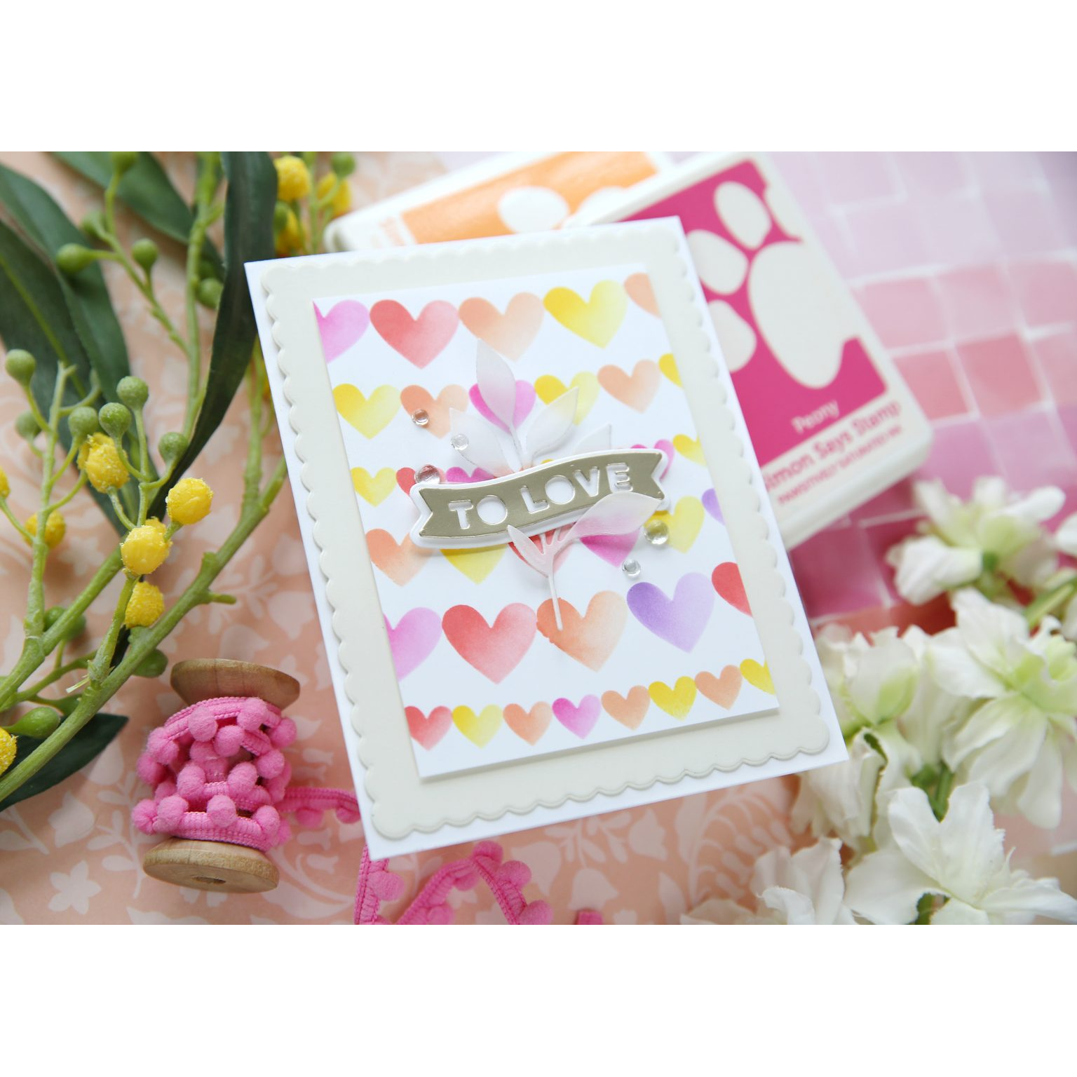 Simon Says Stencils Heart Banners ssst221731 Sweetheart Love Card | color-code:ALT06