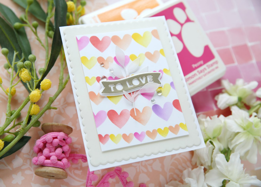 Simon Says Stencils Heart Banners ssst221731 Sweetheart Love Card | color-code:ALT06