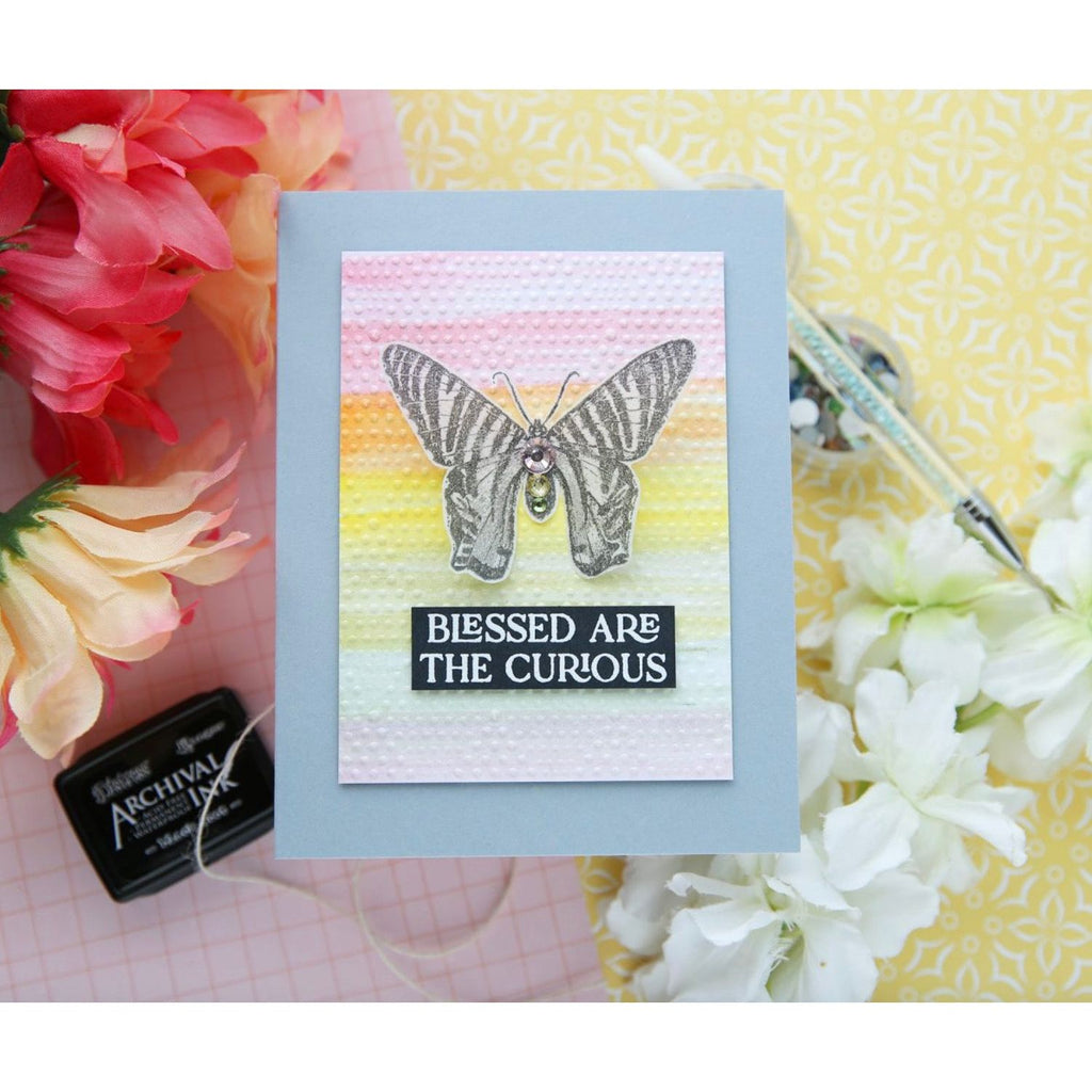 Simon Says Stamp Embossing Folder Dotted Diamond sf503 Blessed Are the Curious Card | color-code:ALT10